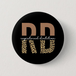 Geregistreerde diëtitische Cheetah print RD Gifts Ronde Button 5,7 Cm