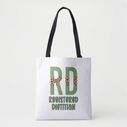 Geregistreerde diëtitische Cheetah print RD Gifts Tote Bag (Voorkant)