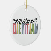 Geregistreerde diëtitische meerkleurige RD-cadeaut Keramisch Ornament (Rechts)