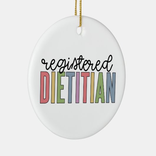 Geregistreerde diëtitische meerkleurige RD-cadeaut Keramisch Ornament (Rechts)