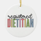 Geregistreerde diëtitische meerkleurige RD-cadeaut Keramisch Ornament (Voorkant)