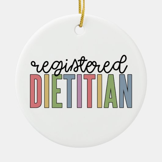 Geregistreerde diëtitische meerkleurige RD-cadeaut Keramisch Ornament (Voorkant)