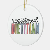 Geregistreerde diëtitische meerkleurige RD-cadeaut Keramisch Ornament (Links)