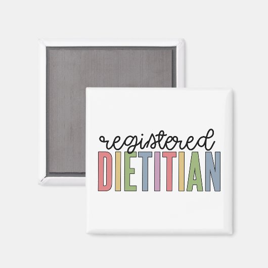 Geregistreerde diëtitische meerkleurige RD-cadeaut Magneet (Voorkant / Achterkant)