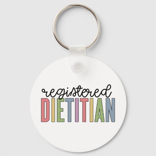 Geregistreerde diëtitische meerkleurige RD-cadeaut Sleutelhanger (Voorkant)
