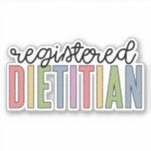 Geregistreerde diëtitische meerkleurige RD-cadeaut Sticker (Voorkant)