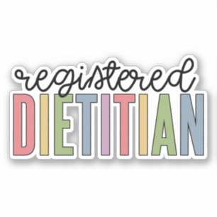 Geregistreerde diëtitische meerkleurige RD-cadeaut Sticker