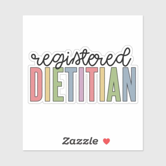 Geregistreerde diëtitische meerkleurige RD-cadeaut Sticker (Vel)