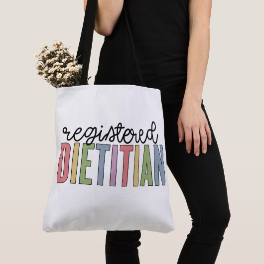 Geregistreerde diëtitische meerkleurige RD-cadeaut Tote Bag (Dichtbij)