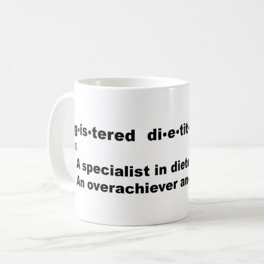 Geregistreerde diëtitische Mok (Voorkant links)