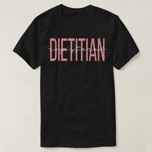 Geregistreerde diëtitische student RD Nutritionist T-shirt (Design voorkant)