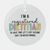 Geregistreerde Dietitititititiaanse RD heeft geen Glas Ornament (Voorkant)