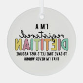 Geregistreerde Dietitititititiaanse RD heeft geen Glas Ornament (Achterkant)