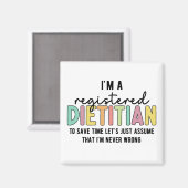 Geregistreerde Dietitititititiaanse RD heeft geen Magneet (Voorkant / Achterkant)