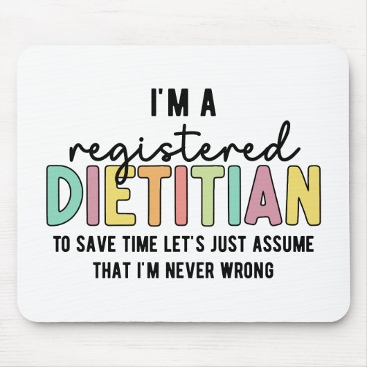 Geregistreerde Dietitititititiaanse RD heeft geen Muismat (Voorkant)