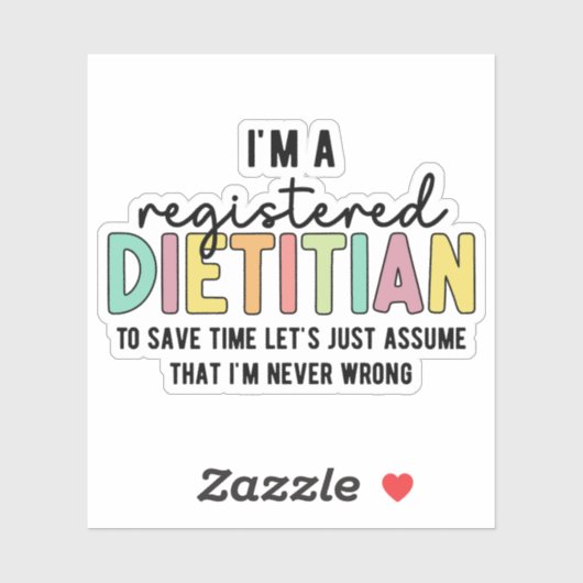 Geregistreerde Dietitititititiaanse RD heeft geen  Sticker (Vel)