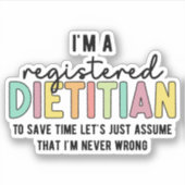 Geregistreerde Dietitititititiaanse RD heeft geen  Sticker (Voorkant)