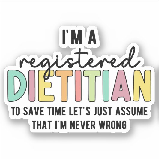 Geregistreerde Dietitititititiaanse RD heeft geen  Sticker (Voorkant)