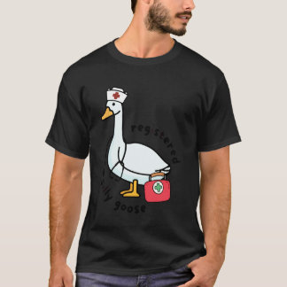 Geregistreerde Dwaas Ganzene Verpleegster Stethosc T-shirt
