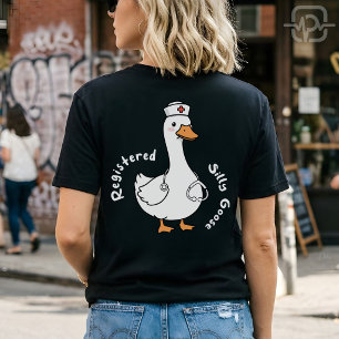 Geregistreerde Dwaze Gans Grappige Verpleegster Ee T-shirt
