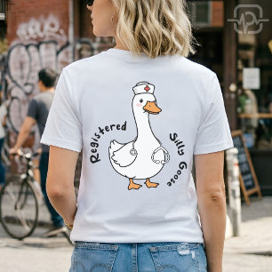 Geregistreerde Dwaze Gans Grappige Verpleegster Ee T-shirt
