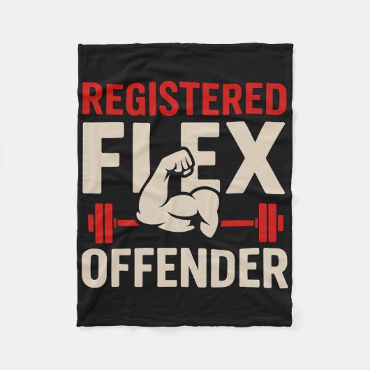 Geregistreerde Flex Offender Funny Gym Workout Bod Fleece Deken (Voorkant)