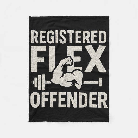 Geregistreerde Flex Offender Funny Gym Workout Bod Fleece Deken (Voorkant)