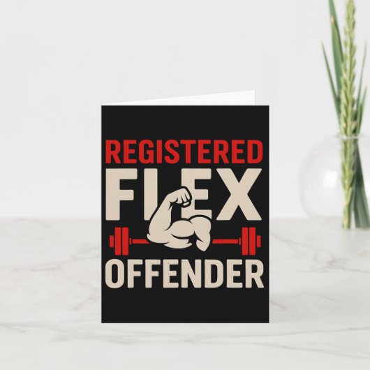 Geregistreerde Flex Offender Funny Gym Workout Bod Kaart (Voorkant)