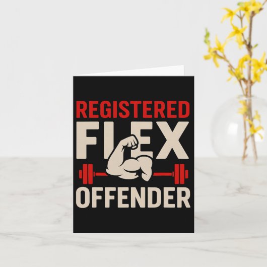 Geregistreerde Flex Offender Funny Gym Workout Bod Kaart (Gele Bloem)