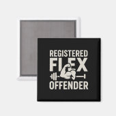 Geregistreerde Flex Offender Funny Gym Workout Bod Magneet (Voorkant / Achterkant)