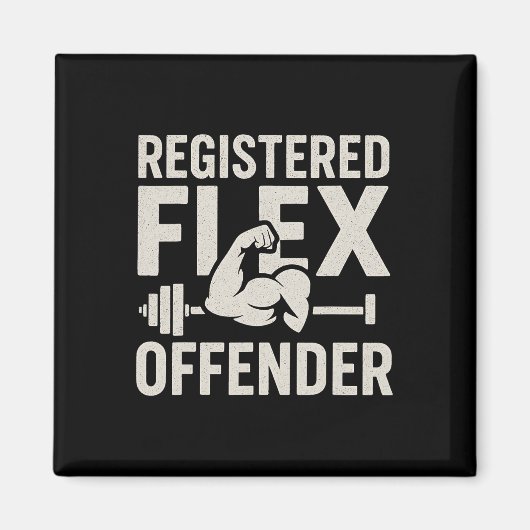 Geregistreerde Flex Offender Funny Gym Workout Bod Magneet (Voorkant)