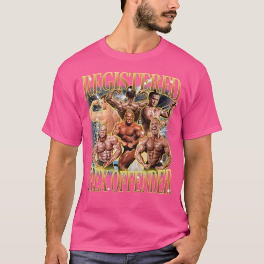 Geregistreerde Flex Offender Funny Workout Gym Mem T-shirt (Voorkant)
