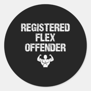 Geregistreerde Flex Offender Grappige Bodybuilding Ronde Sticker