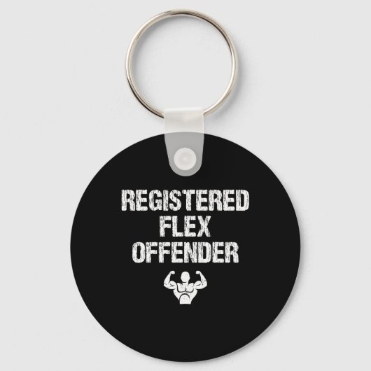 Geregistreerde Flex Offender Grappige Bodybuilding Sleutelhanger (Voorkant)