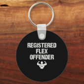 Geregistreerde Flex Offender Grappige Bodybuilding Sleutelhanger (Voorkant)