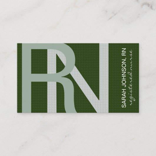 Geregistreerde getextureerde tekst van de verpleeg visitekaartje (Voorkant)