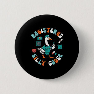 Geregistreerde Goose Gekke Nurse Funny Animal Scru Ronde Button 5,7 Cm