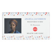 Geregistreerde Nurse Photo Healthcare Logo Pattern Naambadge (Voorkant)
