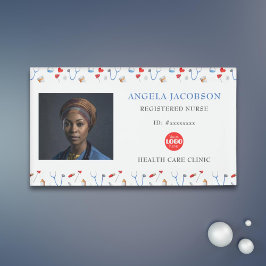 Geregistreerde Nurse Photo Healthcare Logo Pattern Naambadge