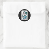 Geregistreerde Nurse Tarot Kaart Skeleton Nurse Ha Ronde Sticker (Tas)