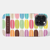 Geregistreerde regenboogmacarons iPhone hoesje (Achterkant horizontaal)
