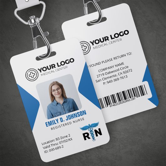 Geregistreerde Rurse RN Logo Foto & Barcode Badge