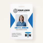 Geregistreerde Rurse RN Logo Foto & Barcode Badge (Voorkant)
