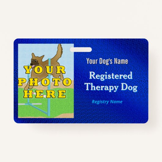Geregistreerde therapiehond - donkerblauwe badge (Voorkant)