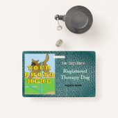 Geregistreerde therapiehond - donkergroene badge (Voorkant met intrekbare)