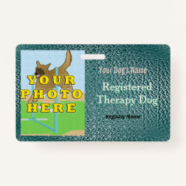 Geregistreerde therapiehond - donkergroene badge