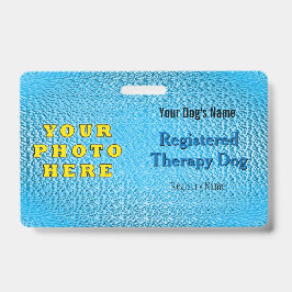 Geregistreerde therapiehond - Heldere blauwe kaart Badge