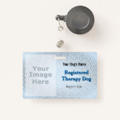 Geregistreerde therapiehond - lichte blauwe badge (Voorkant met intrekbare)
