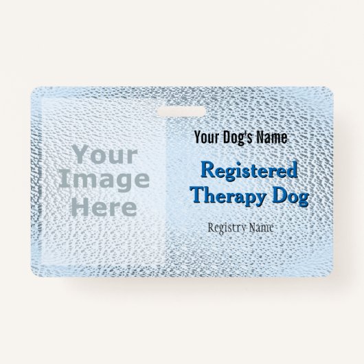 Geregistreerde therapiehond - lichte blauwe badge (Voorkant)