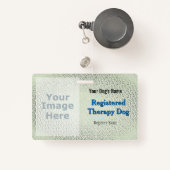 Geregistreerde therapiehond - lichte groene badge (Voorkant met intrekbare)